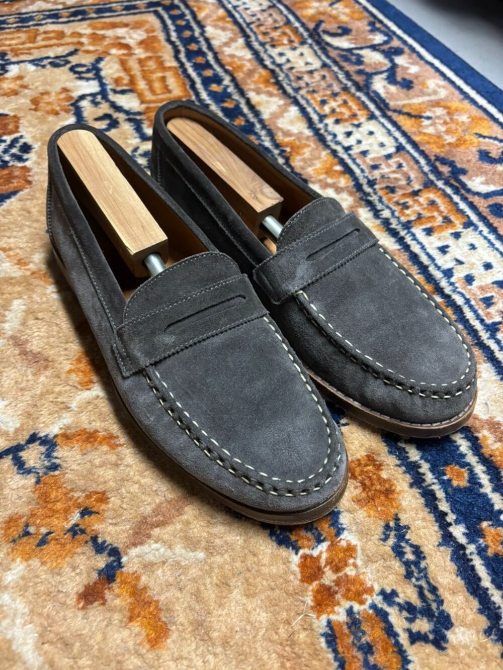 Allen Edmonds Dylan Penny Loafer Gray Suede 10